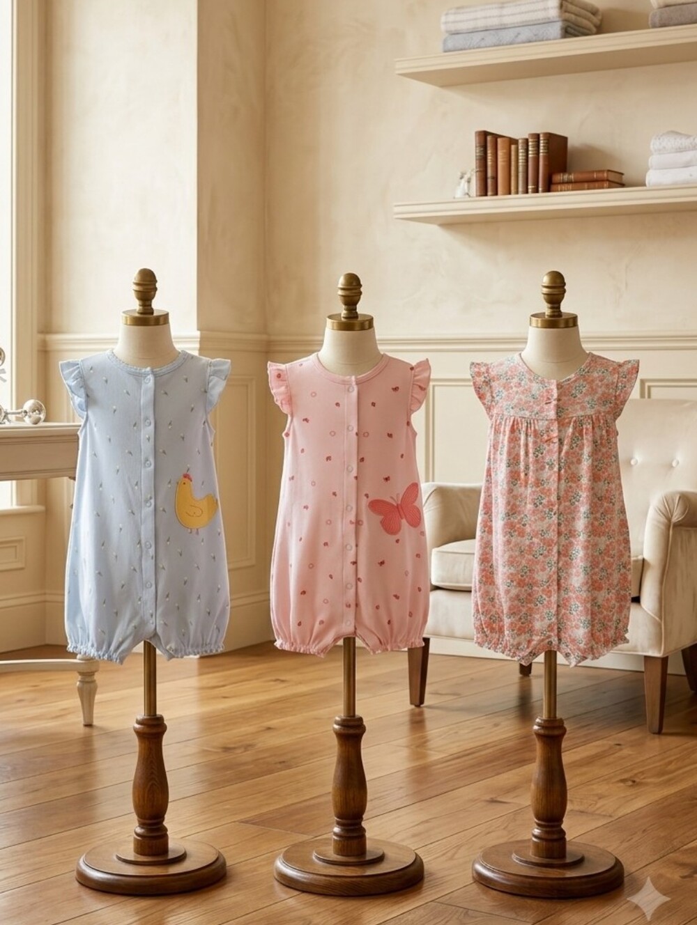 Carter’s 3-Piece Flutter Sleeve Bubble Romper Bundle – 24M